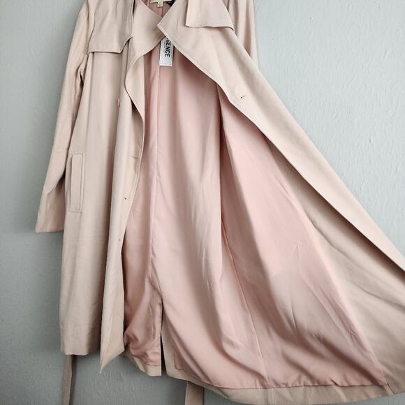 NWT L'Agence Elise Belted Trench Coat Dress - Sandwashed Petal Pink - Size XS - Picture 12 of 14
